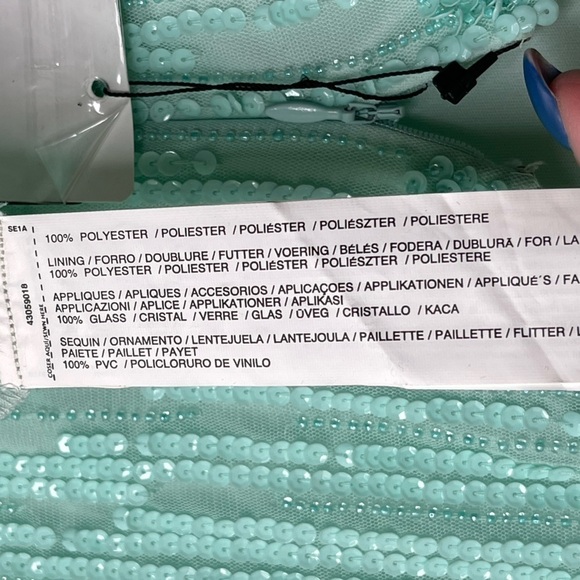 MANGO MNG Suit Floor Length Sequin Beaded Sheer Overlay Gown Dress - D20 - Picture 7 of 8